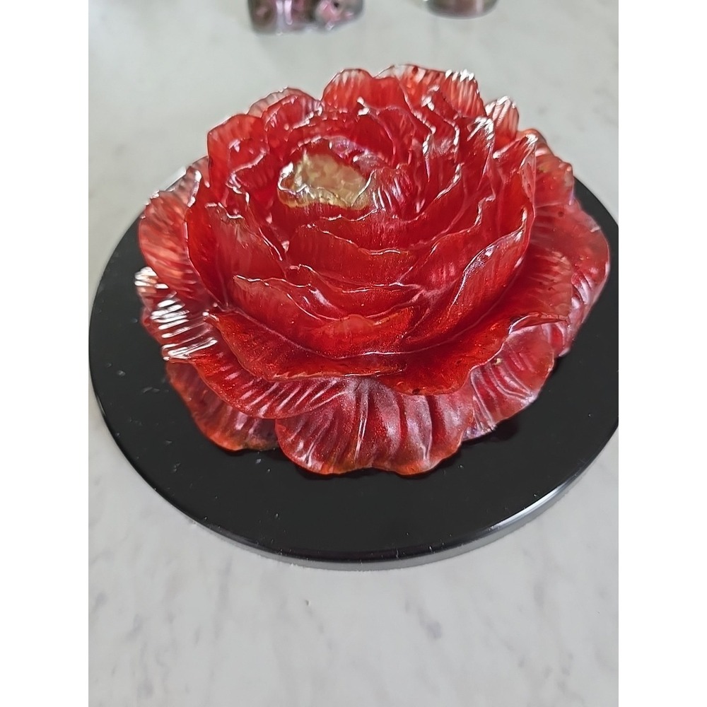 Handmade‎ Resin Flower Black Red DecorationGift.  602 - Picture 2 of 5